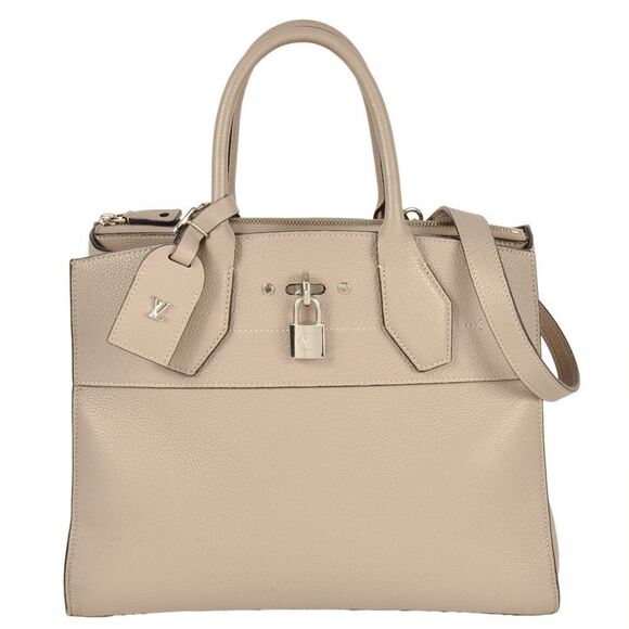 LOUIS VUITTON Beige Leather Bag - Picture 1 of 9